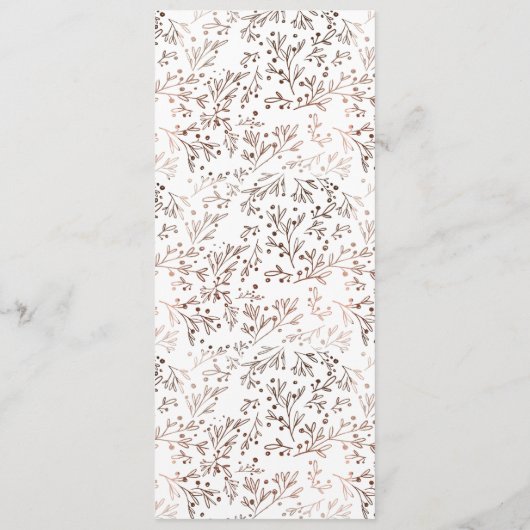 Rustikales Holz Slice Kupfer Foil Herbst Abendesse Menükarte (Rückseite)