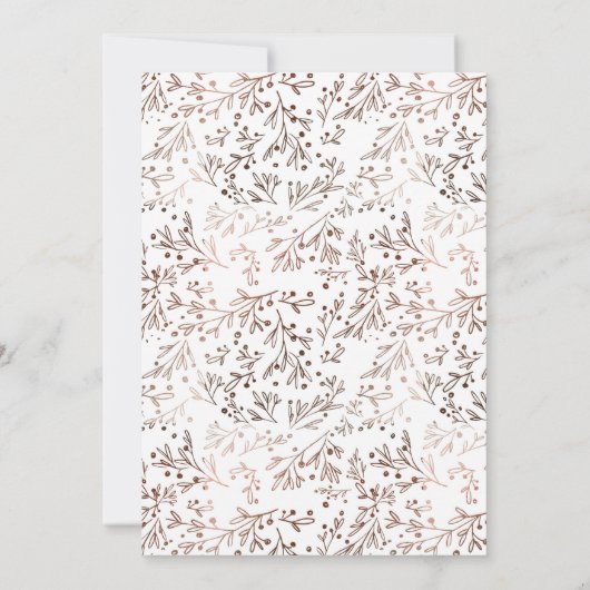 Rustikales Holz-Slice Kupfer-Foil Herbsthochzeit Einladung (Rückseite)