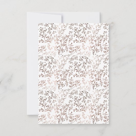 Rustikales Holz Slice Kupfer Foil Hochzeitsempfang Einladung (Rückseite)