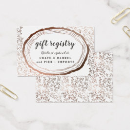 Rustikales Holz Slice Kupfer Geschenk Registrierun