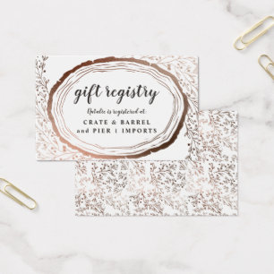 Rustikales Holz Slice Kupfer Geschenk Registrierun