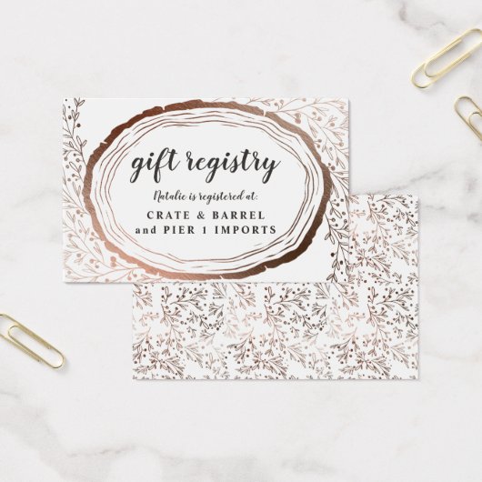 Rustikales Holz Slice Kupfer Geschenk Registrierun (Büro)