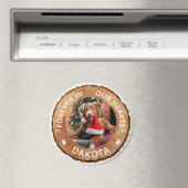 Rustikales Holz-Slice Memorial Pet Foto Magnet (In Situ (Geschirrspüler))