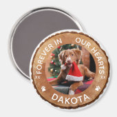 Rustikales Holz-Slice Memorial Pet Foto Magnet (Vorderseite/Rückseite)