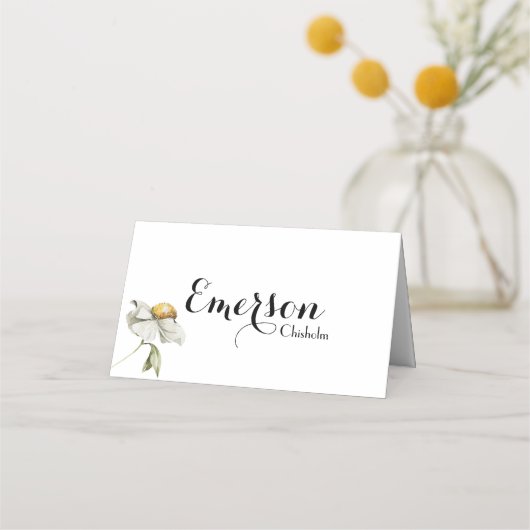 Rustikales Holz Sommer Wildblume Blüte Wiese Platzkarte (Vorderseite)