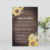 Rustikales Holz Sonnenblume Brautdusche Einladung (Stehend Vorderseite)