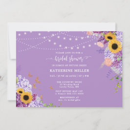 Rustikales Holz Sonnenblumen Blumenreath Brautpart Einladung