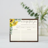 Rustikales Holz Sonnenblumen Brautparty Rezept Kar (Stehend Vorderseite)