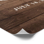 Rustikales Holz Sonnenblumen Burgundy Jar Begrüßun Poster (Ecke)