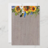 Rustikales Holz Sonnenblumen Erste Heilige Kommune Einladung (Rückseite)