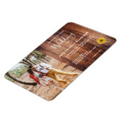 Rustikales Holz Sonnenblumen Foto Hochzeit Einladu Magnet (Linke Seite)