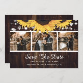 Rustikales Holz Sonnenblumen Hochzeitssemble Foto Save The Date (Vorne/Hinten)