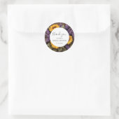 Rustikales Holz Sonnenblumen Lavendel Brautparty Runder Aufkleber (Tasche)