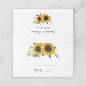 Rustikales Holz Sonnenblumen Lichter Lace Mason Ja Platzkarte (Außenseite Aufgefaltet)