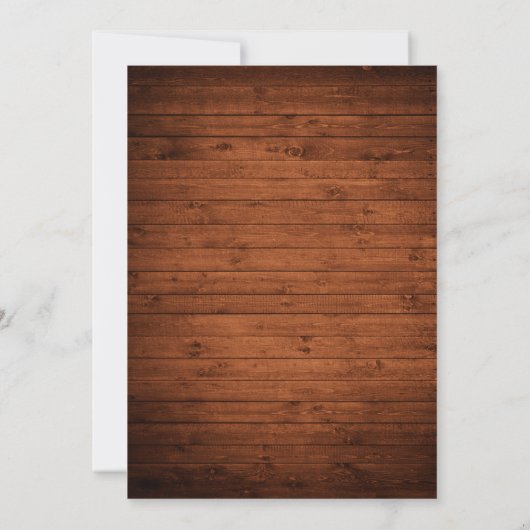 Rustikales Holz Sonnenblumen-Spitzen Hochzeit Einladung (Rückseite)