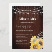 Rustikales Holz Sonnenblumen Streichelleuchten Bra Einladung (Vorne/Hinten)