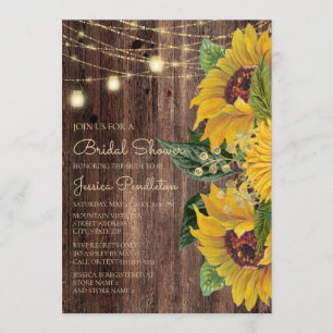 Rustikales Holz Sonnenblumen Streichelleuchten Bra Einladung