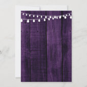 Rustikales Holz Sonnenblumen String Lights Brautpa Einladung (Rückseite)