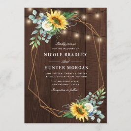 rustikales Holz Sonnenblumenkirsche Einladung