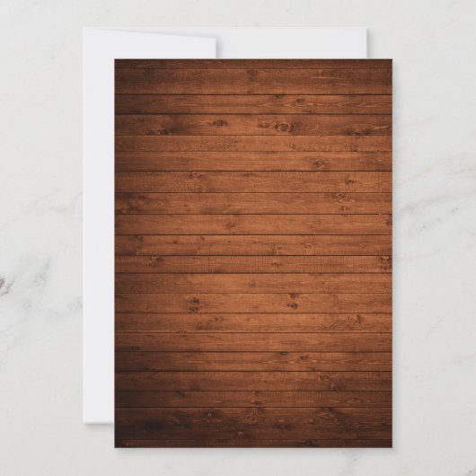 Rustikales Holz Spitze 4 Foto Hochzeit Einladung (Rückseite)