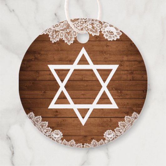 Rustikales Holz & Spitzen Danke für Ihren Besuch b Geschenkanhänger (Rückseite)