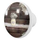 Rustikales Holz, Spitzen & Mason Jars Barn Elegant Keramikknauf (Rechts)