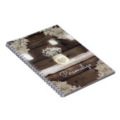 Rustikales Holz, Spitzen & Mason Jars Barn Elegant Notizblock (Rechte Seite)