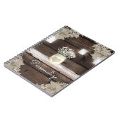 Rustikales Holz, Spitzen & Mason Jars Barn Elegant Notizblock (Linke Seite)