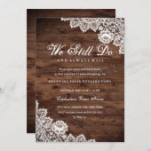 Rustikales Holz-Spitzen-Renewal Jahrestag Einladung (Vorne/Hinten)