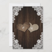 Rustikales Holz Spitzen Sonnenblumen Einladung Hoc (Rückseite)