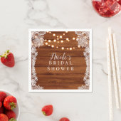 Rustikales Holz-Spitzen- & Streichellichter Hochze Serviette (Beispiel)