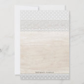 Rustikales Holz Spitzen Teddy Bear Babydusche Einl Einladung (Rückseite)