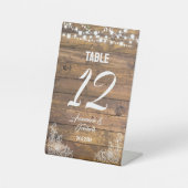 Rustikales Holz Spitzen Twinkle Lights Sockelschild (Vorderseite)