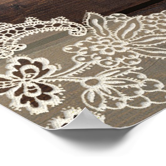 Rustikales Holz, Spitzen und Mason Jars Barn Banne Poster (Ecke)