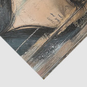 Rustikales Holz, Spitzen, Weibchen, Blume Decoupag Seidenpapier (Detail)