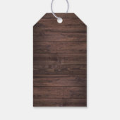 Rustikales Holz Spitzen Weiße Blume Mason Jar Stri Geschenkanhänger (Rückseite)