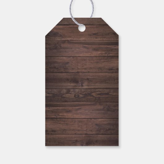 Rustikales Holz Spitzen Weiße Blume Mason Jar Stri Geschenkanhänger (Rückseite)