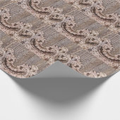 Rustikales Holz Spitzen Western Land Hochzeit Gefa Geschenkpapier (Ecke)