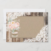 Rustikales Holz Spitzenparadies Herz Etching Viele Dankeskarte (Rückseite)