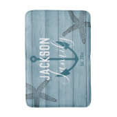 Rustikales Holz Starfish Custom Family Beach House Badematte (Vorderseite Vertikal)