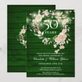 Rustikales Holz Streichelleuchten Blumenblumen 50  Einladung (Vorne/Hinten)