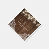 Rustikales Holz-Streichellicht | Hochzeit Napkin Serviette (Ecke)