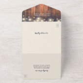 Rustikales Holz Streichellicht Hochzeitssong All In One Einladung (Außenbereich)