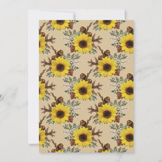 Rustikales Holz Streichellicht Sonnenblumenlicht B Einladung (Rückseite)