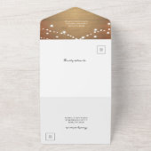 Rustikales Holz-Streichellicht Weiße Spitze All In One Einladung (Außenbereich)