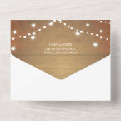 Rustikales Holz-Streichellicht Weiße Spitze All In One Einladung (Rückseite)