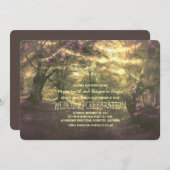 Rustikales Holz-Streichellichtblumen Einladung (Vorne/Hinten)