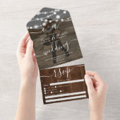 Rustikales Holz-Streichellichter Initialen Foto Ho All In One Einladung (Abreißen)