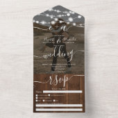 Rustikales Holz-Streichellichter Initialen Foto Ho All In One Einladung (Innen Boden)