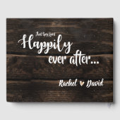 Rustikales Holz-String-Licht Hochzeitgedächtnis Gästebuch (Rückseite)